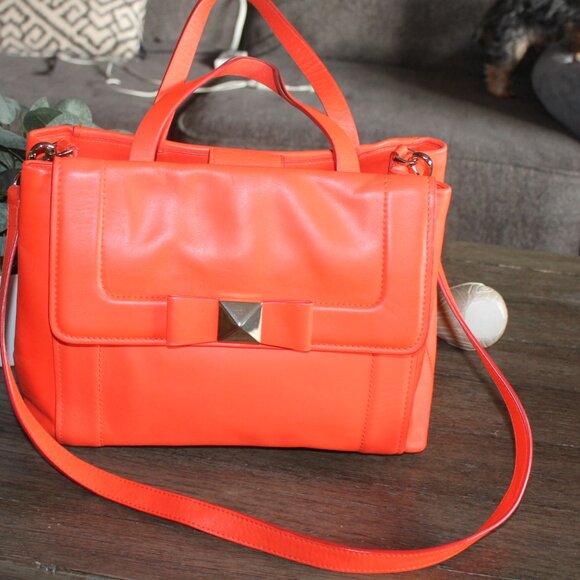 Kate Spade Janis Bow Terrace Maraschino Leather coral medium handbag - Picture 2 of 8